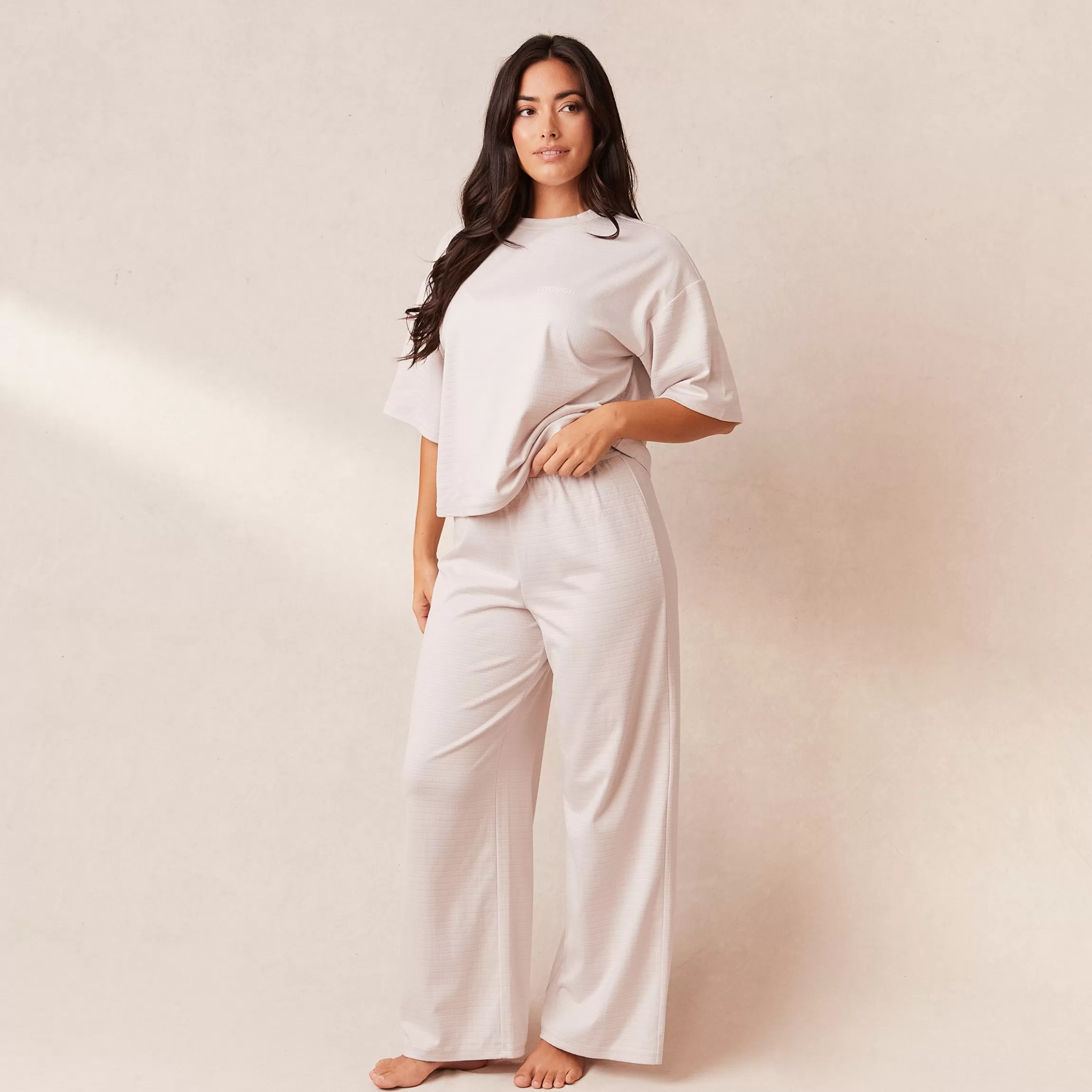 Lounge Classic Fleece Oversized Pyjama Broek - Crème Online