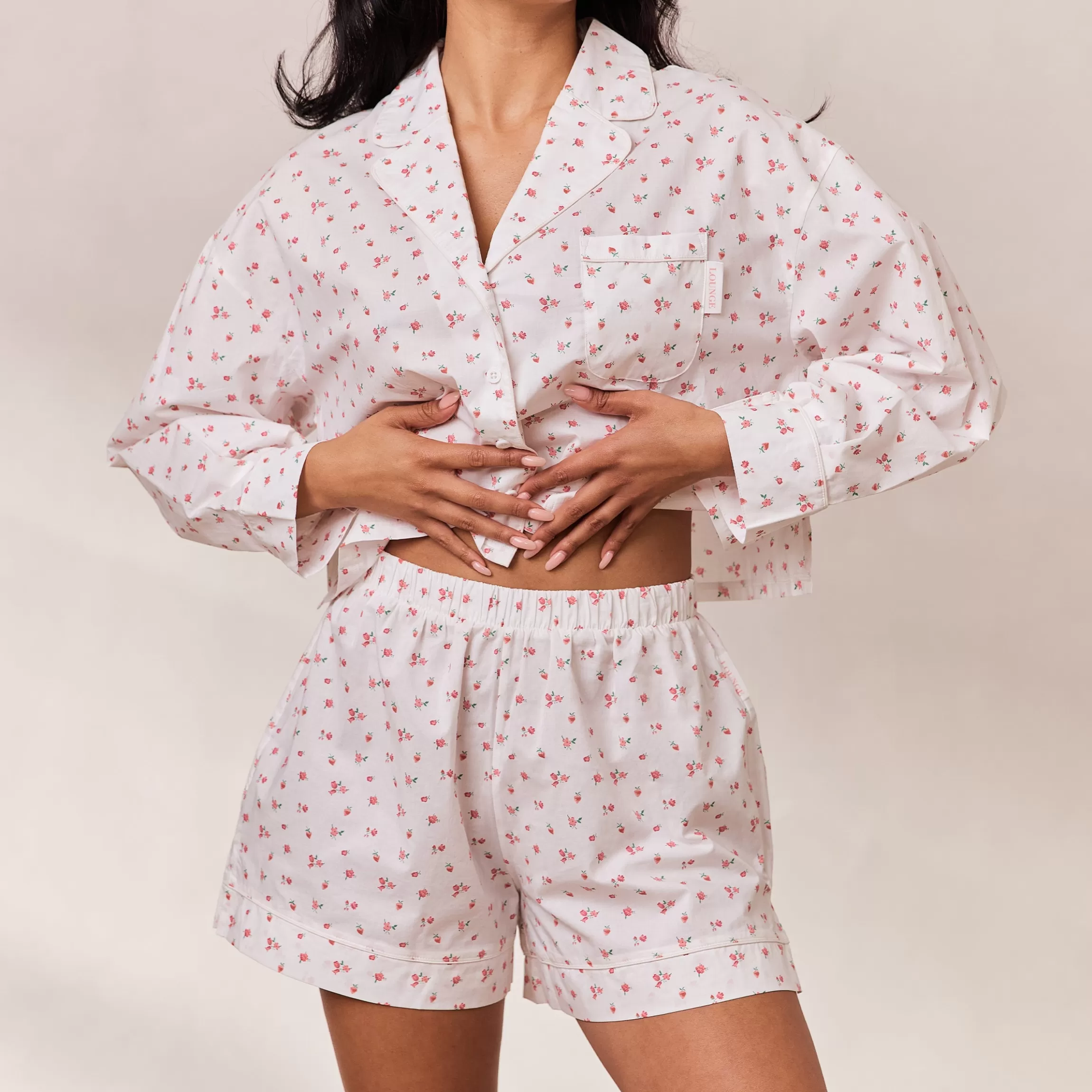 Lounge Floral Pyjamashorts - Wit Print WitPrint Discount