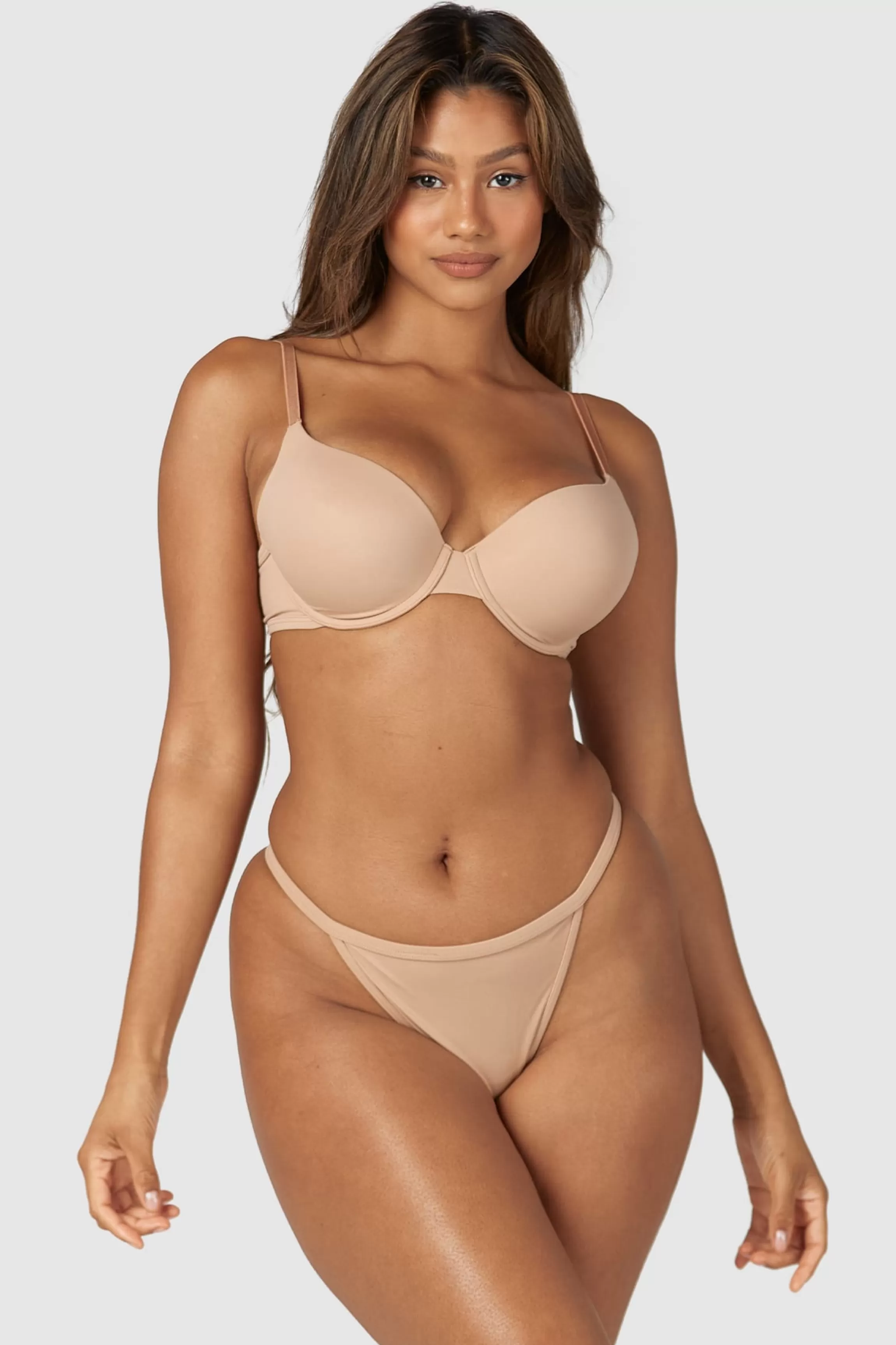 Lounge Sculpt Push-Up T-shirt BH & G-string/Slip Set - Honingkleurig Store
